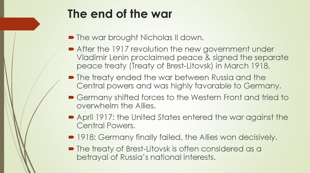 The end of the war