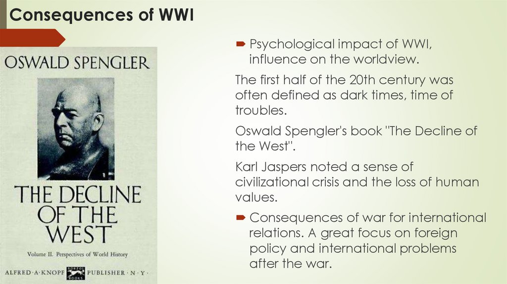 Consequences of WWI