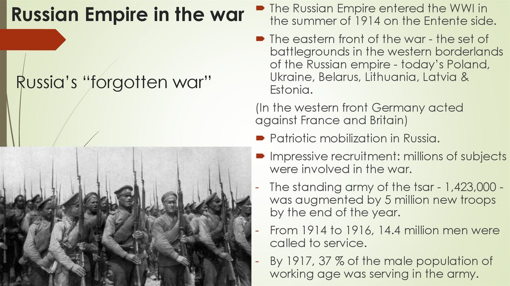 Russian Empire in the war Russia’s “forgotten war”