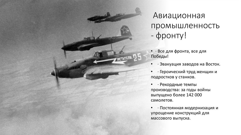 Авиационная промышленность - фронту!