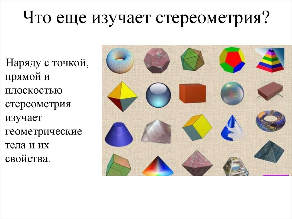 Что еще изучает стереометрия?