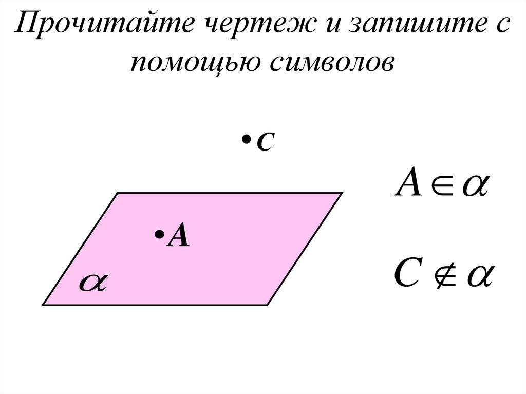Прочитайте чертеж и запишите с помощью символов