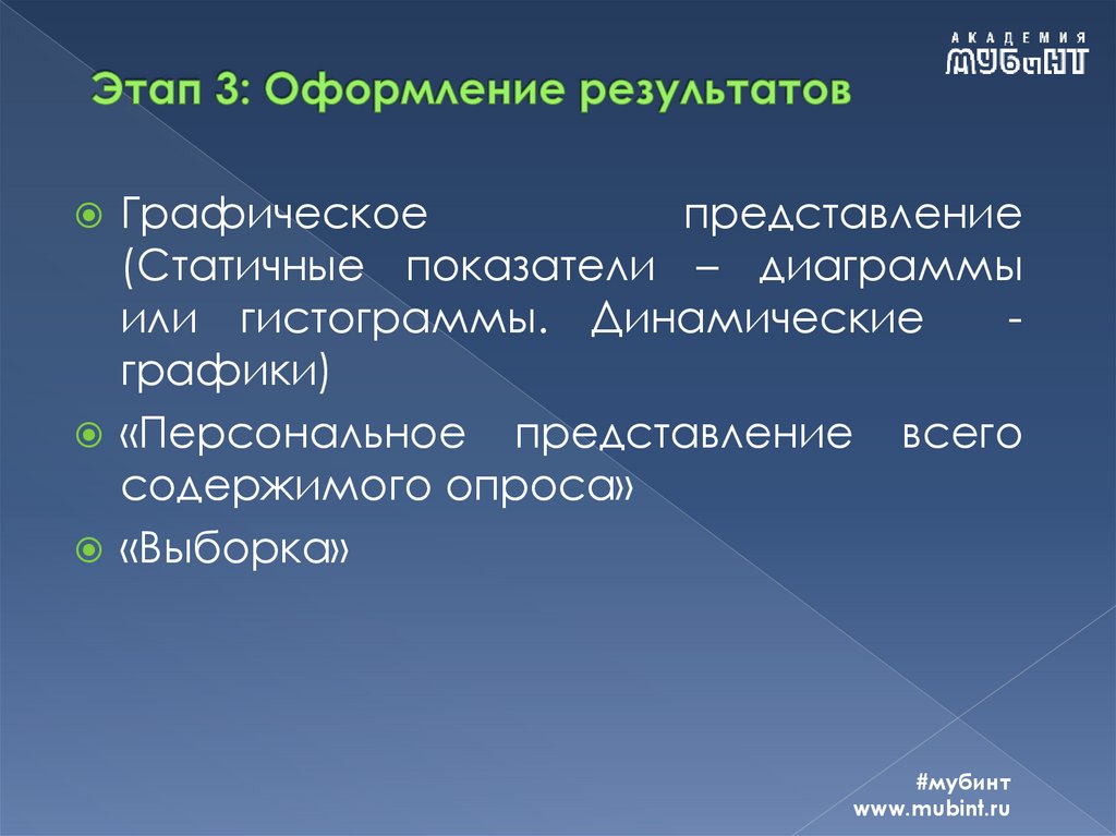 Этап 3: Оформление результатов