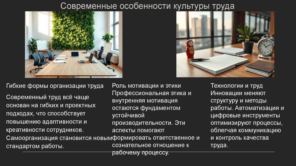 Современные особенности культуры труда