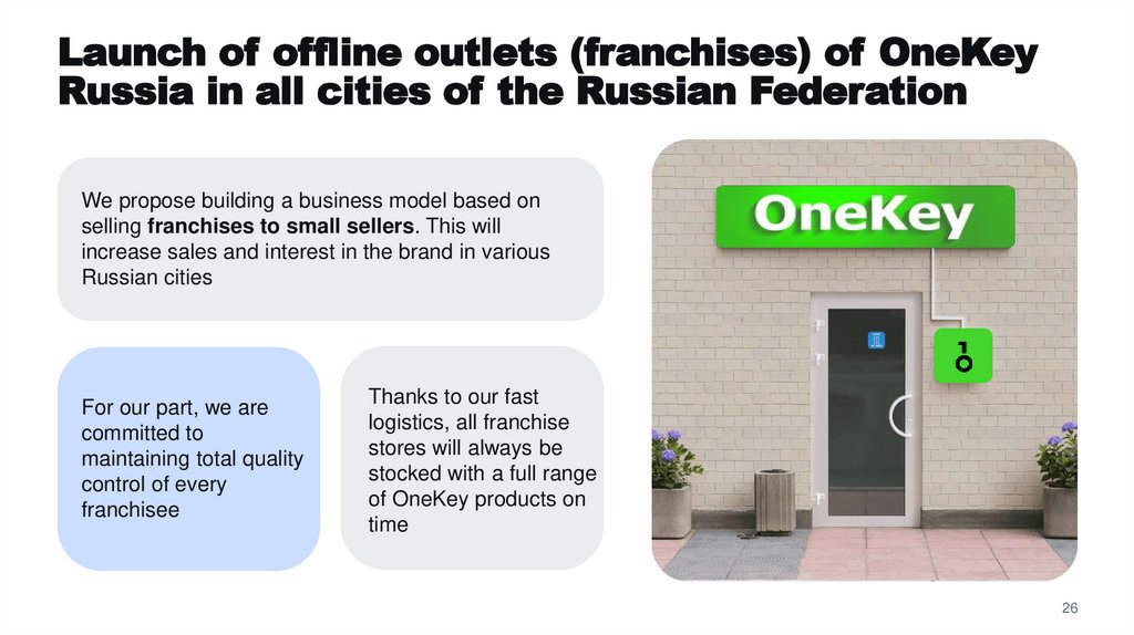 Launch of offline outlets (franchises) of OneKey Russia in all cities of the Russian Federation