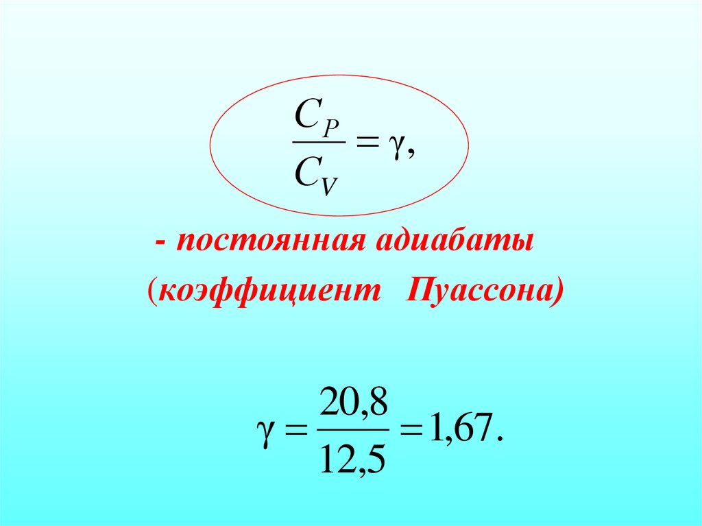 - постоянная адиабаты (коэффициент Пуассона)