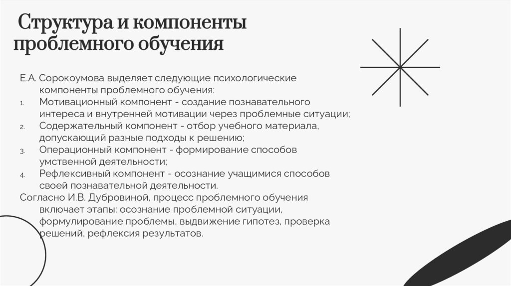  Структура и компоненты проблемного обучения