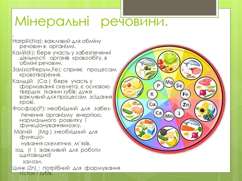 Мінеральні речовини.