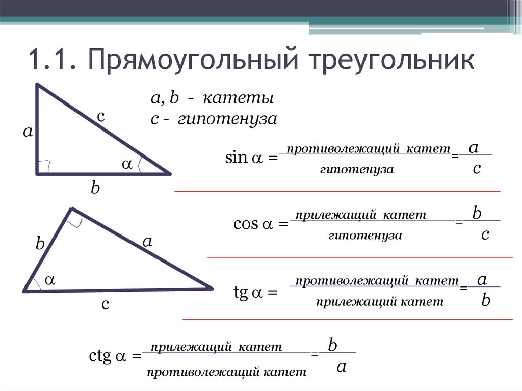 1.1. Прямоугольный треугольник