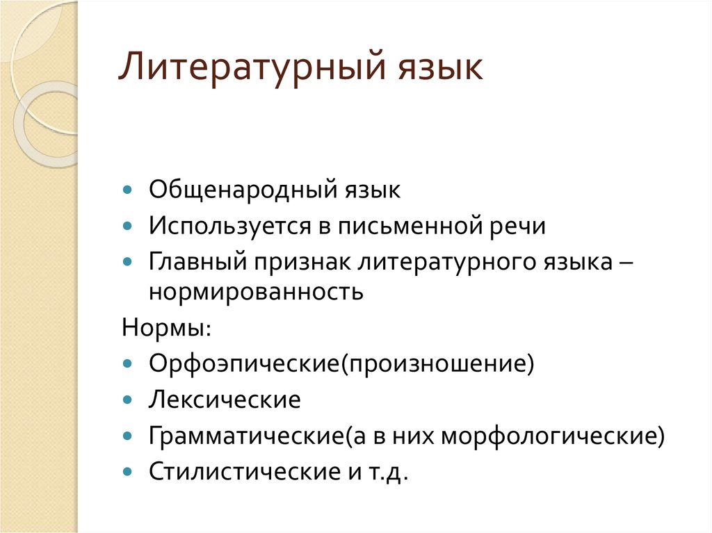 Литературный язык