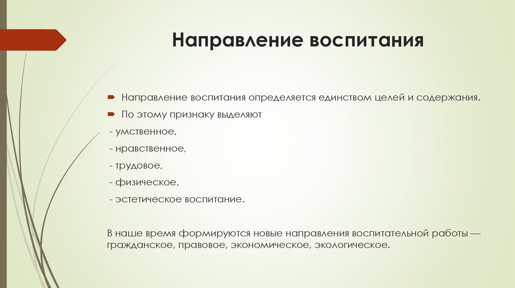 Направление воспитания