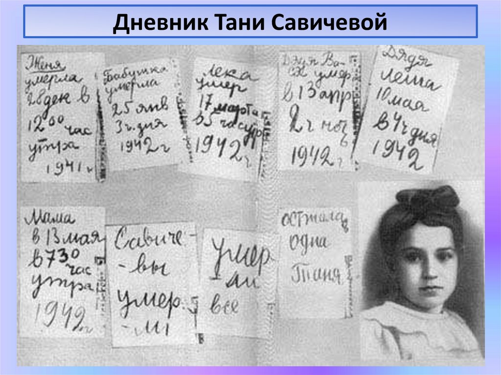 Дневник Тани Савичевой