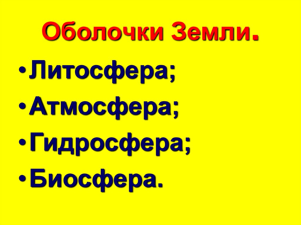Оболочки Земли.