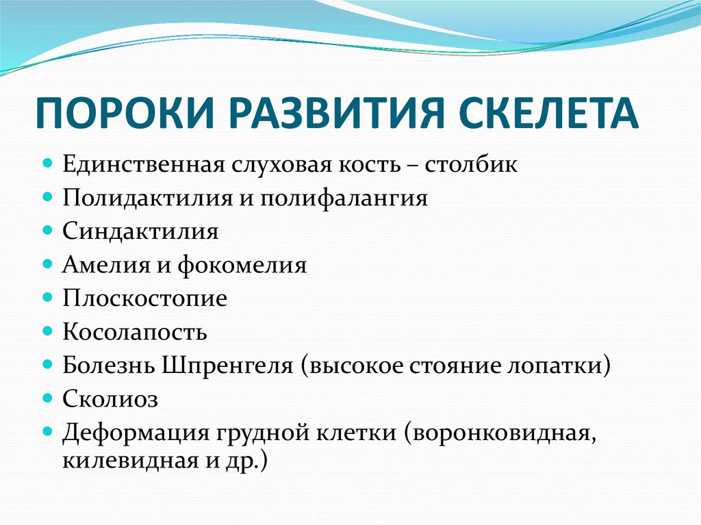 ПОРОКИ РАЗВИТИЯ СКЕЛЕТА