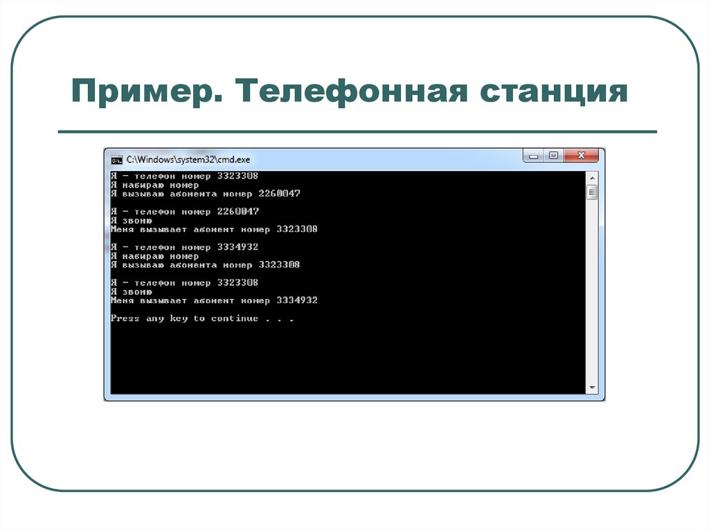 Пример. Телефонная станция