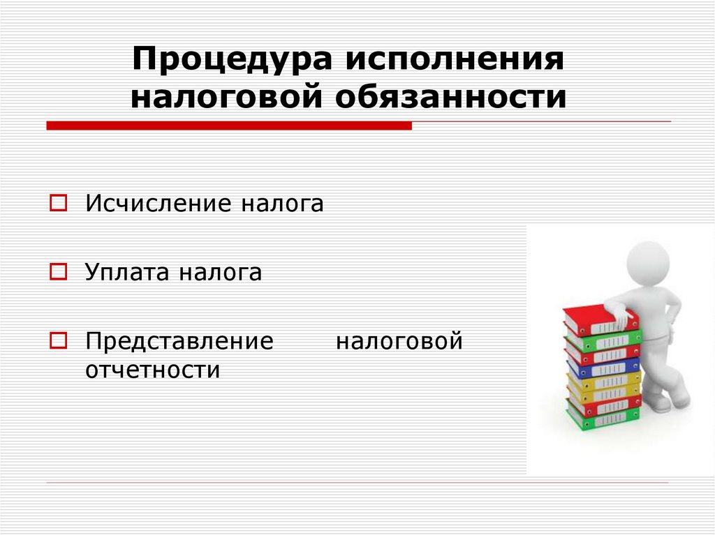 Процедура исполнения налоговой обязанности