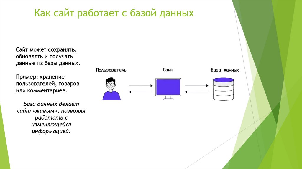 Как сайт работает с базой данных