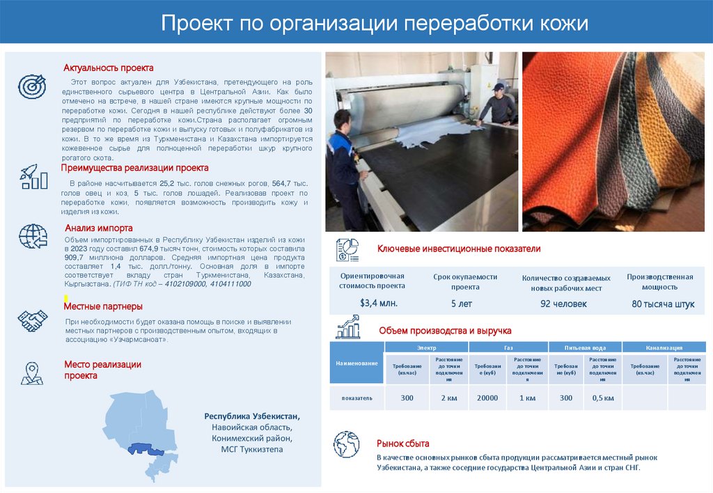 Проект по организации переработки кожи