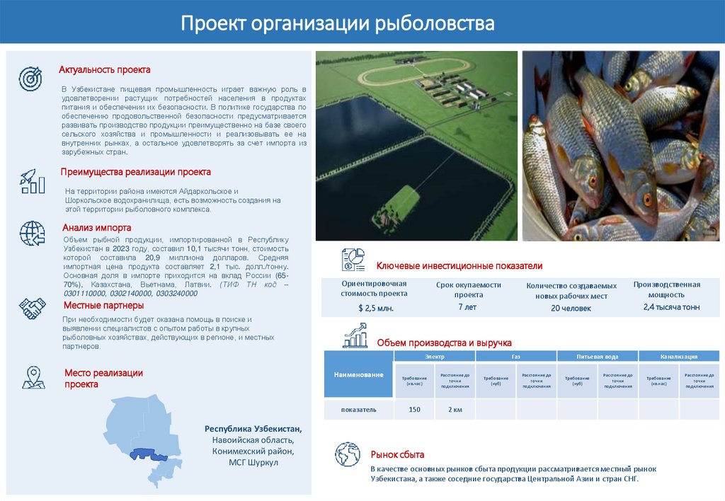 Проект организации рыболовства
