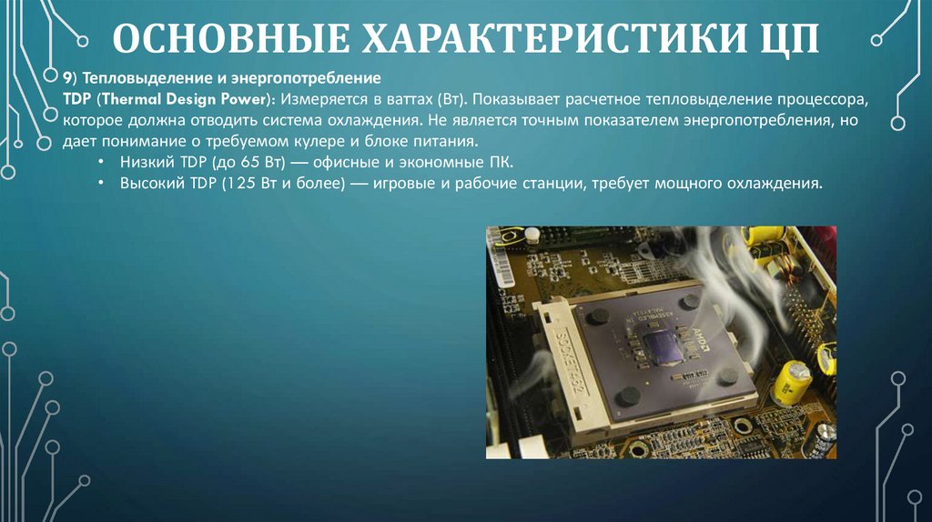 Основные характеристики ЦП