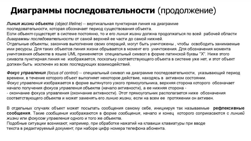 Диаграммы последовательности (продолжение)