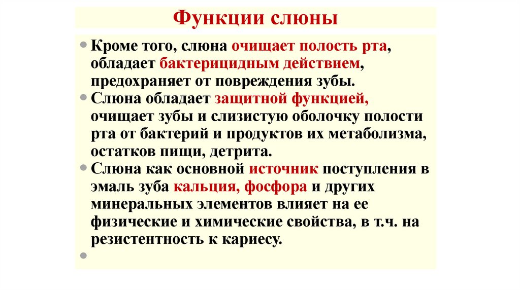 Функции слюны