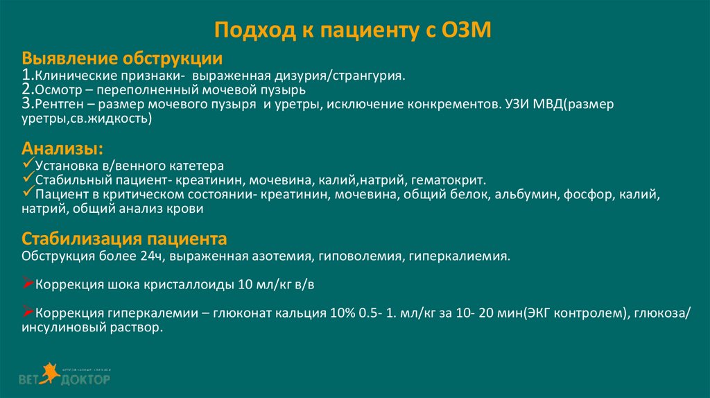Подход к пациенту с ОЗМ