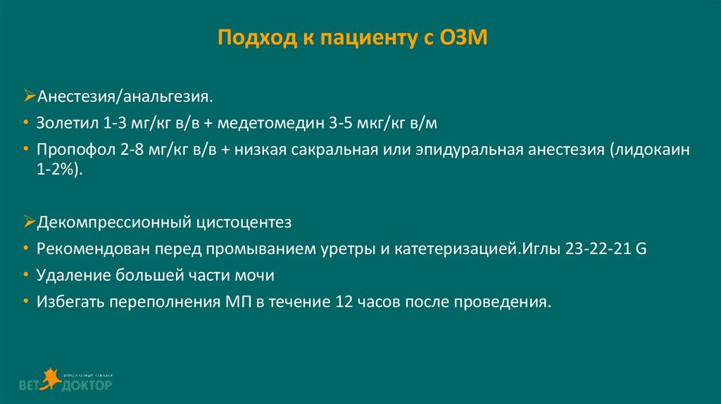 Подход к пациенту с ОЗМ