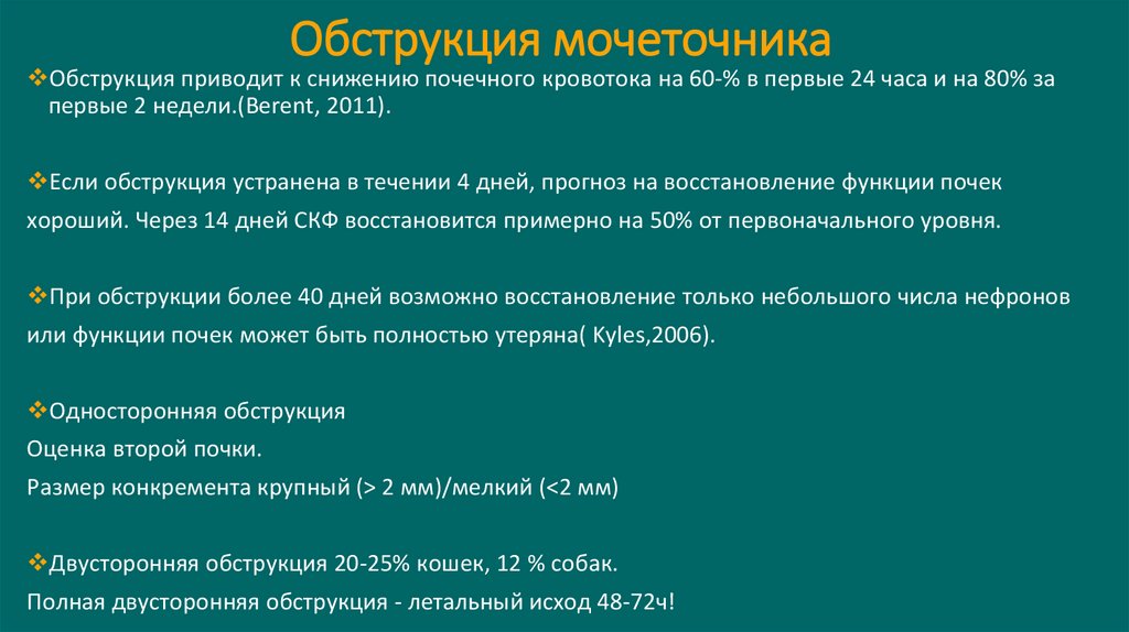 Обструкция мочеточника