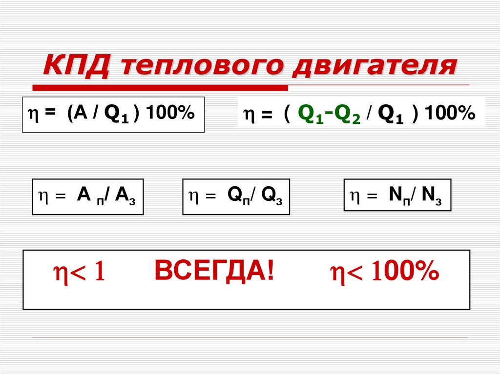КПД теплового двигателя