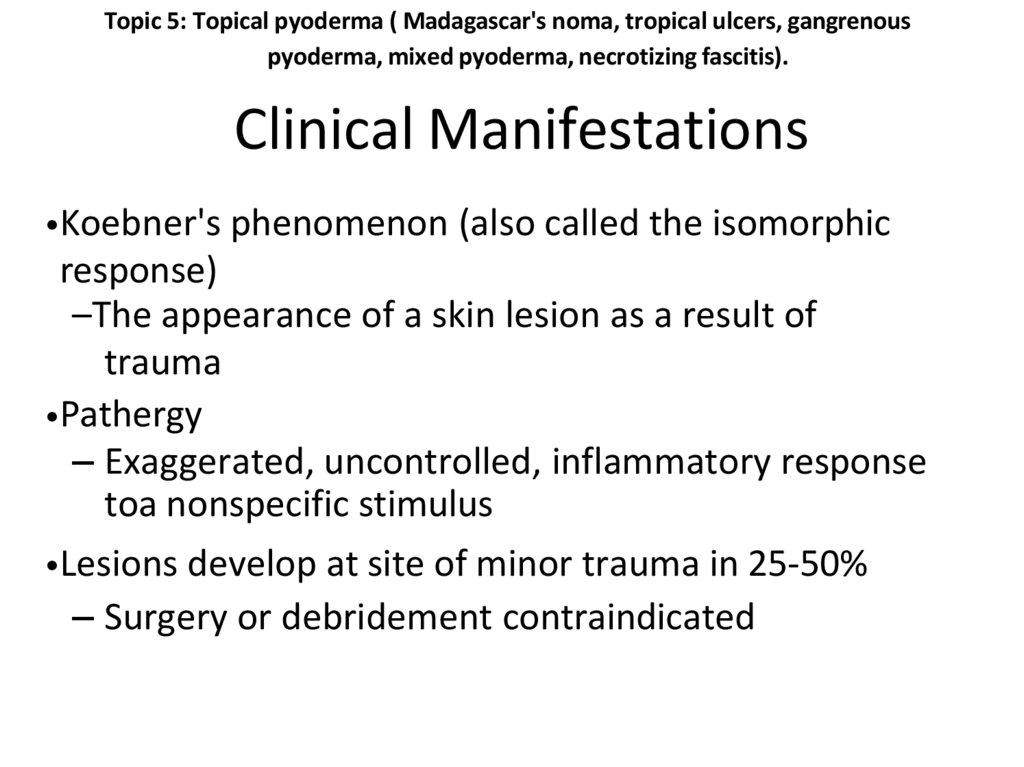 Clinical Manifestations