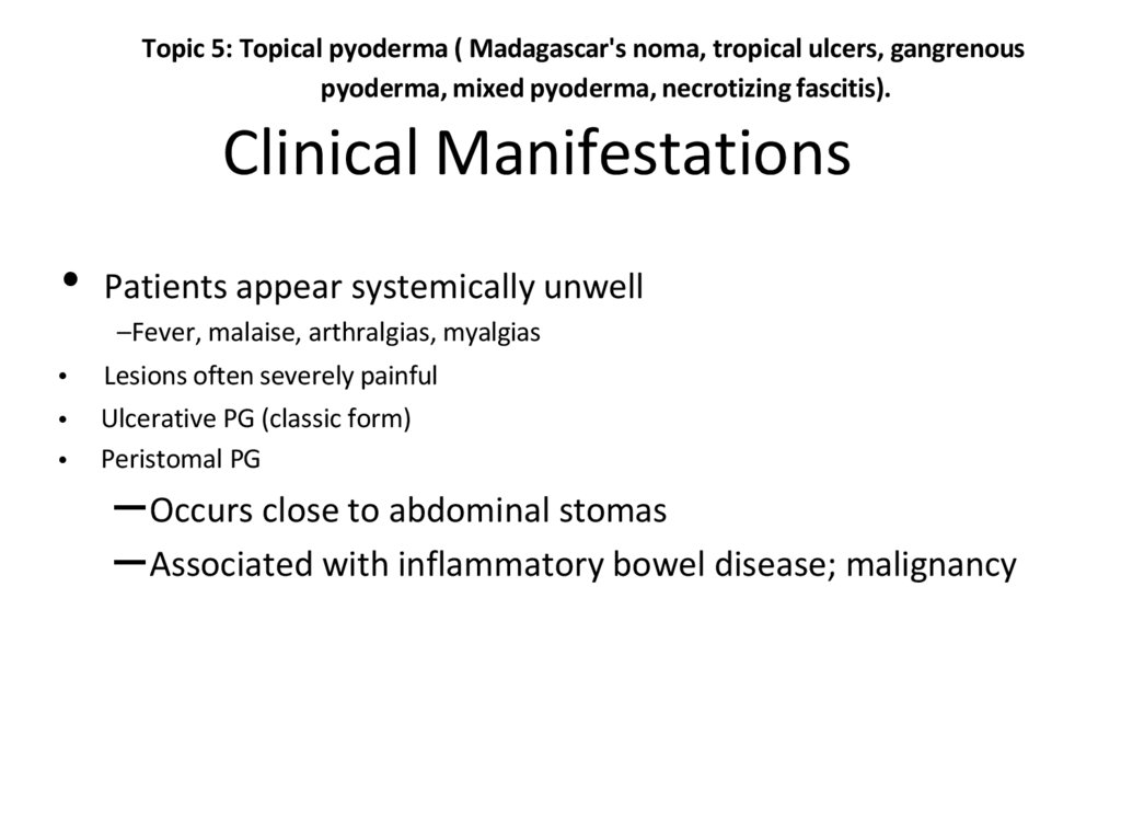 Clinical Manifestations