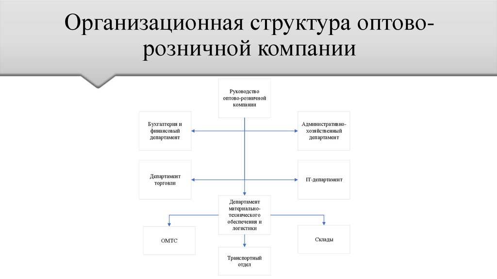 Организационная структура оптово-розничной компании