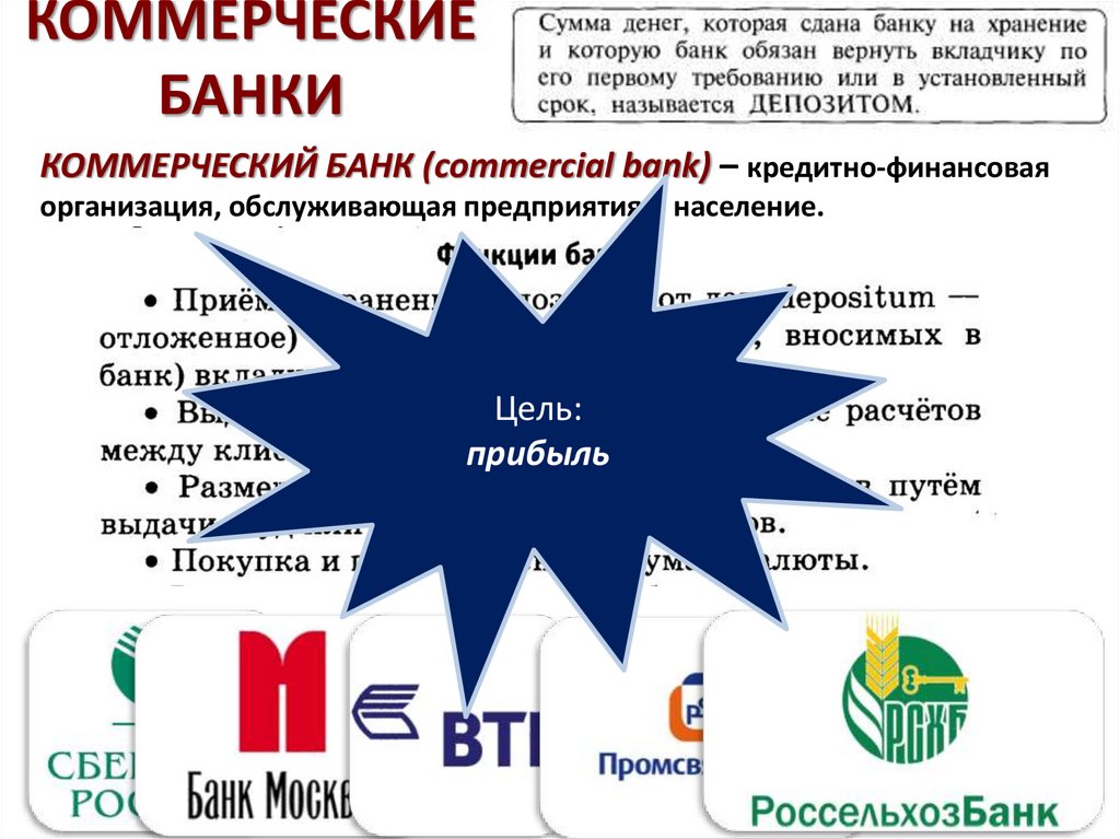 КОММЕРЧЕСКИЕ БАНКИ
