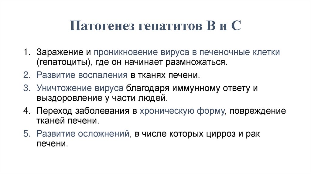 Патогенез гепатитов В и С