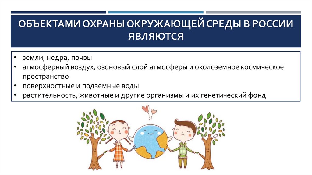 ОБЪЕКТАМИ ОХРАНЫ ОКРУЖАЮЩЕЙ СРЕДЫ В РОССИИ ЯВЛЯЮТСЯ