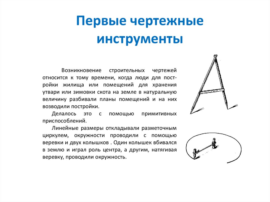 Первые чертежные инструменты