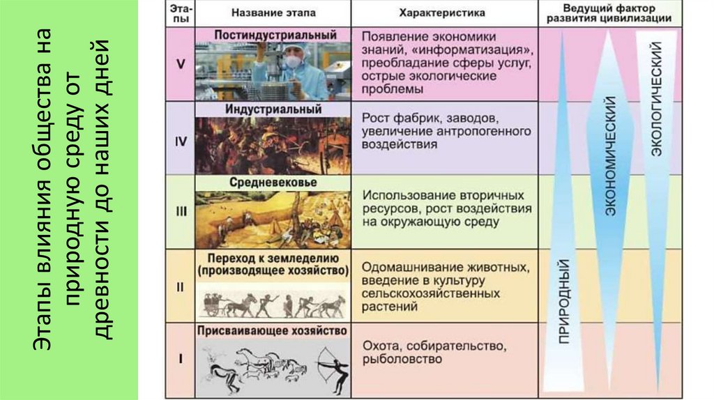 Этапы влияния общества на природную среду от древности до наших дней