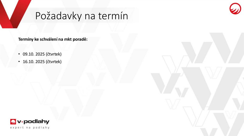 Požadavky na termín