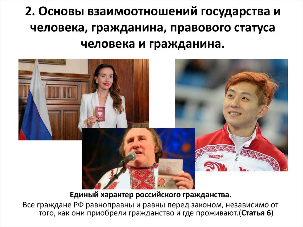 2. Основы взаимоотношений государства и человека, гражданина, правового статуса человека и гражданина.