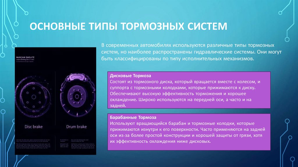 Основные Типы Тормозных Систем