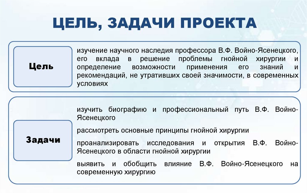 ЦЕЛЬ, ЗАДАЧИ ПРОЕКТА