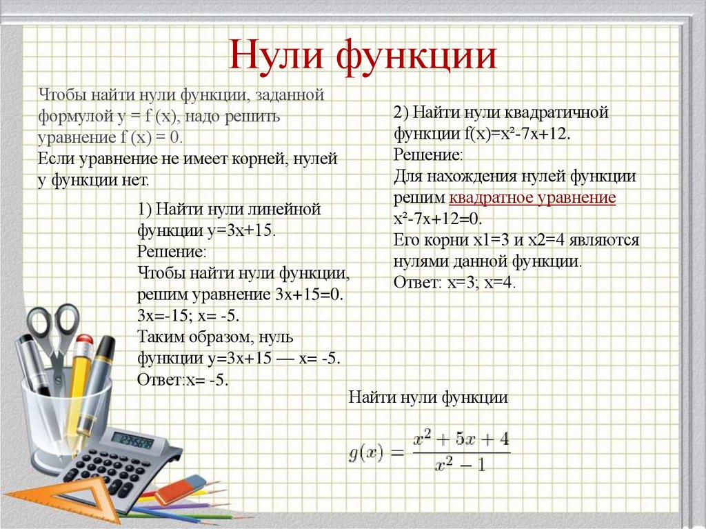 Нули функции