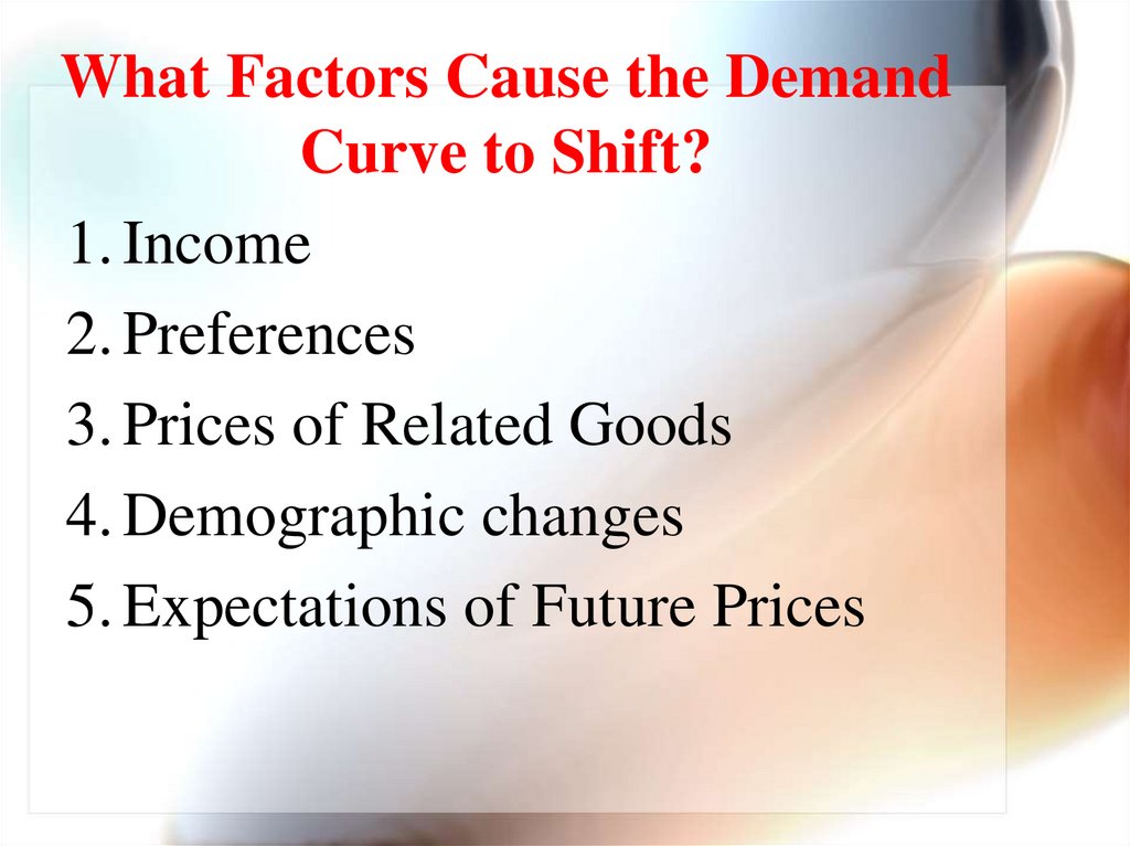 What Factors Cause the Demand Curve to Shift?