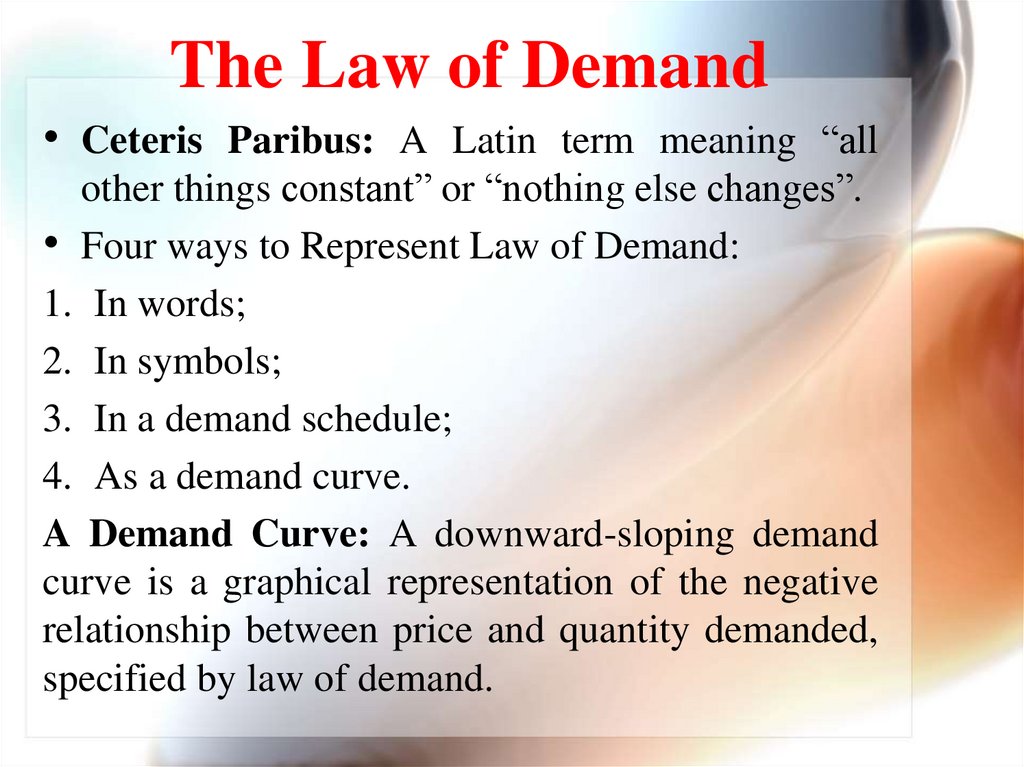 The Law of Demand