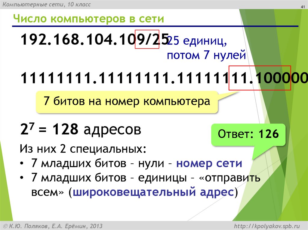 Число компьютеров в сети