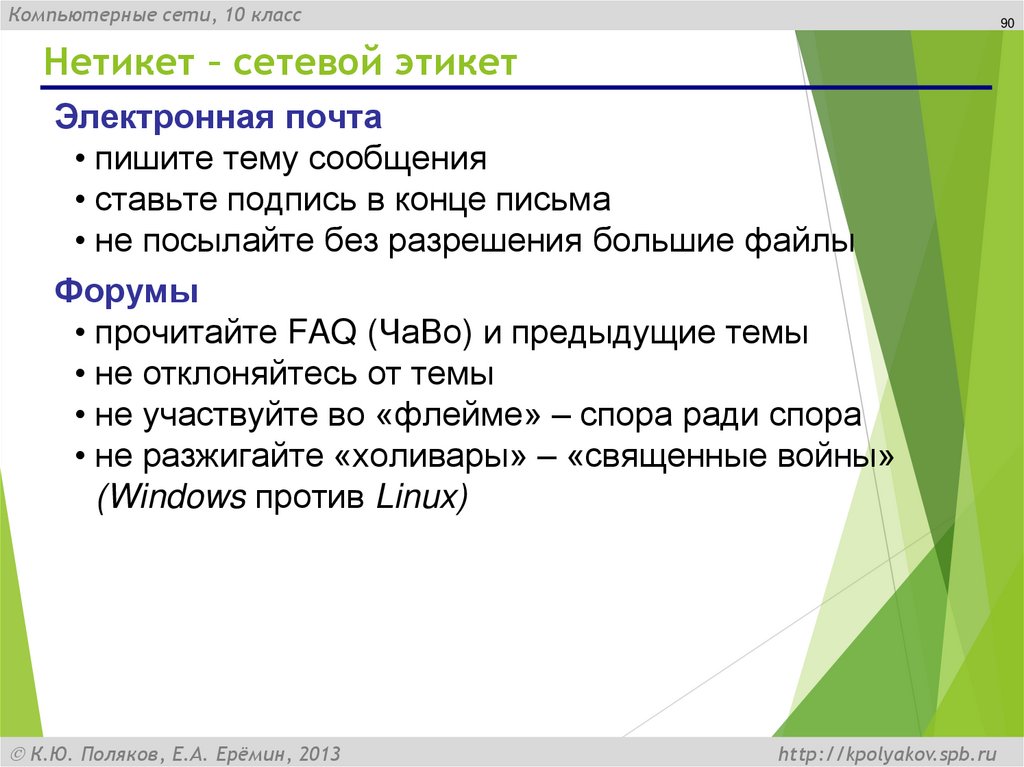 Нетикет – сетевой этикет