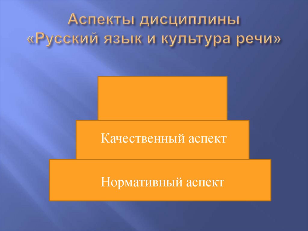 Аспекты дисциплины «Русский язык и культура речи»