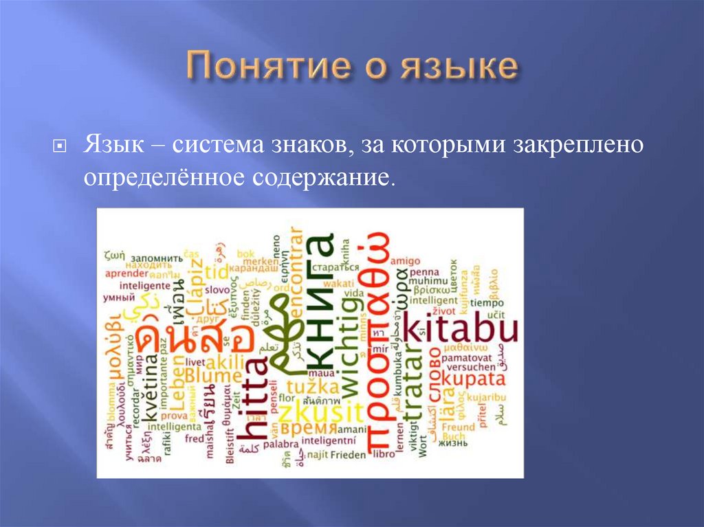 Понятие о языке