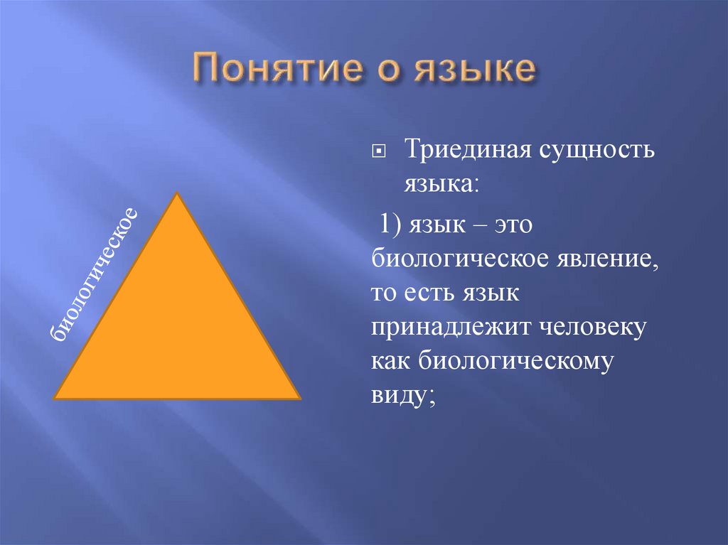 Понятие о языке